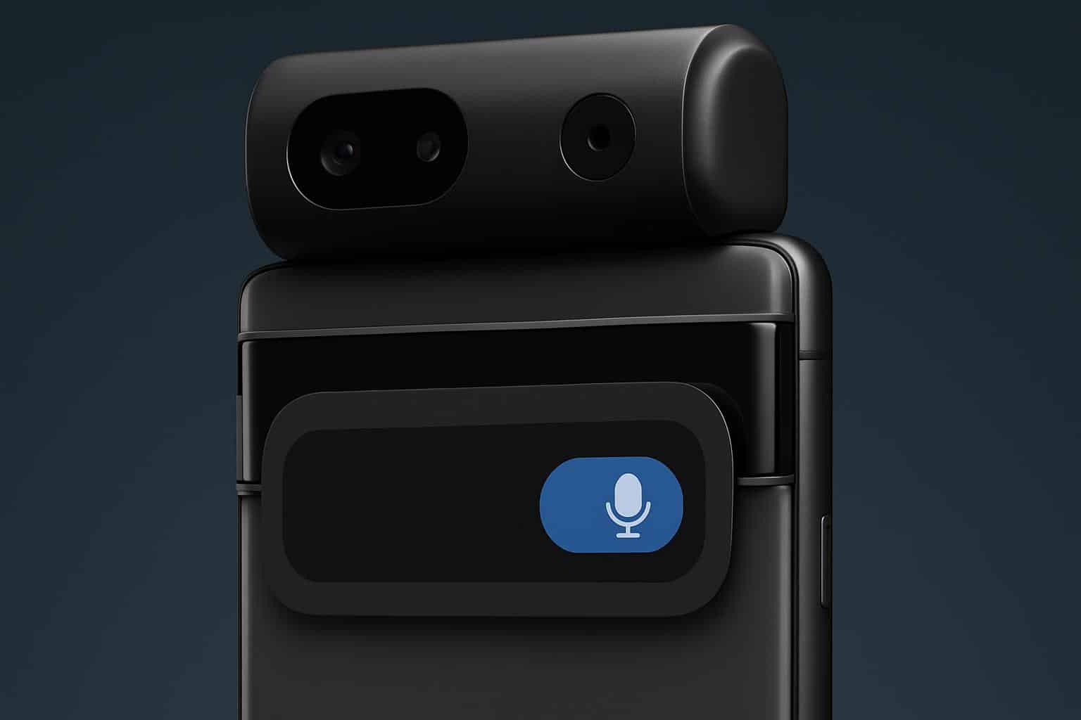 Google Pixel connected cameras settings with audio source toggle