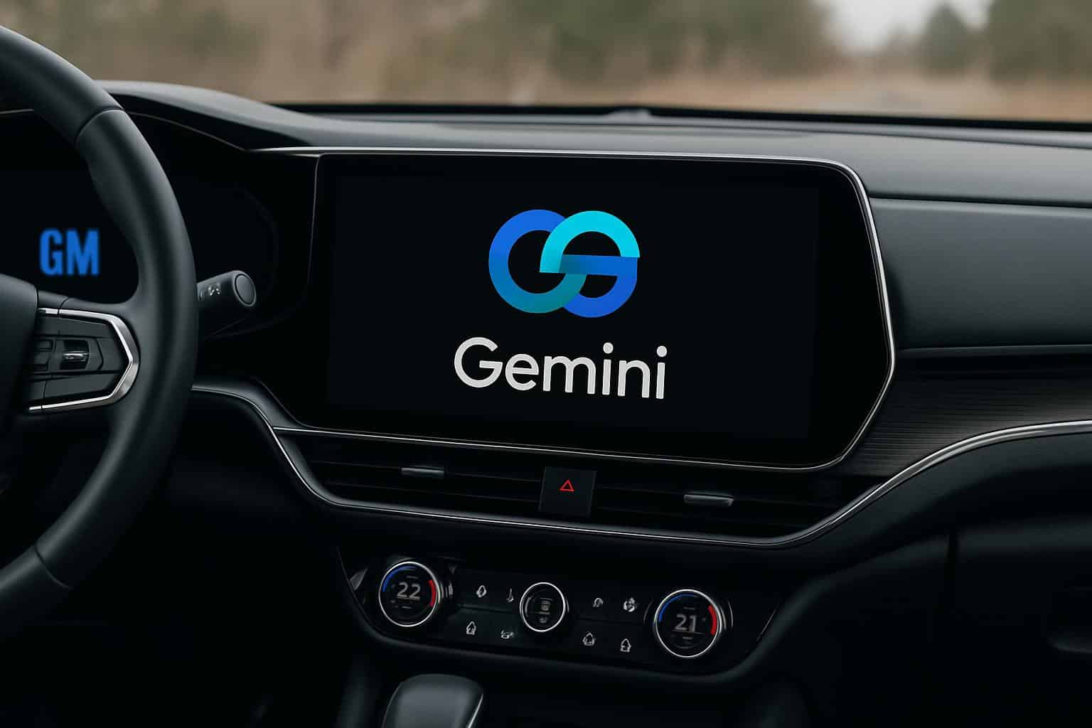 GM dashboard display with Google Gemini in-car assistant