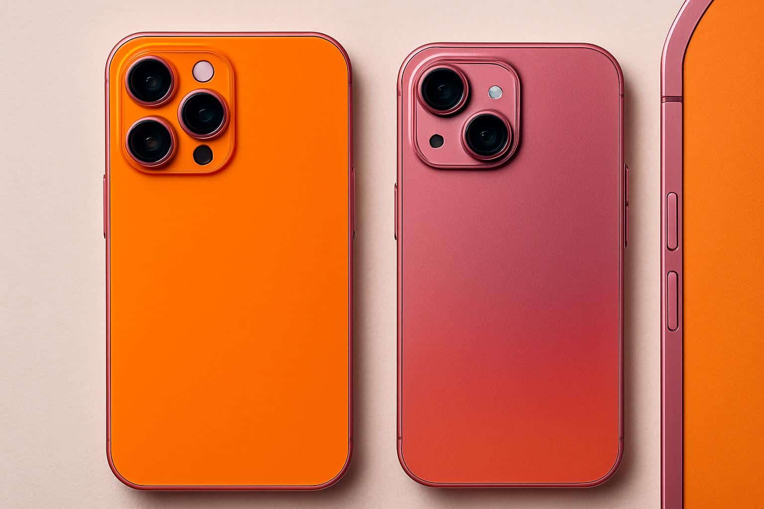 Cosmic Orange iPhone turning pink, illustrating color shift in Apple's smartphone range