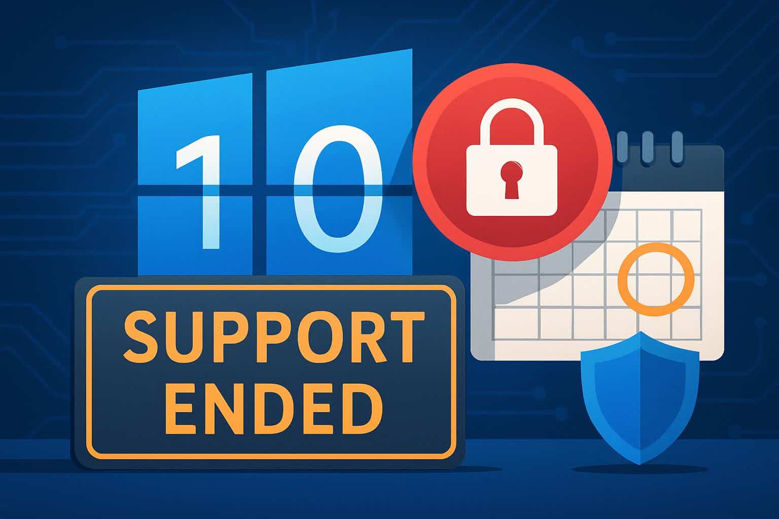 Windows 10 end of support notice with how to get a free year of updates