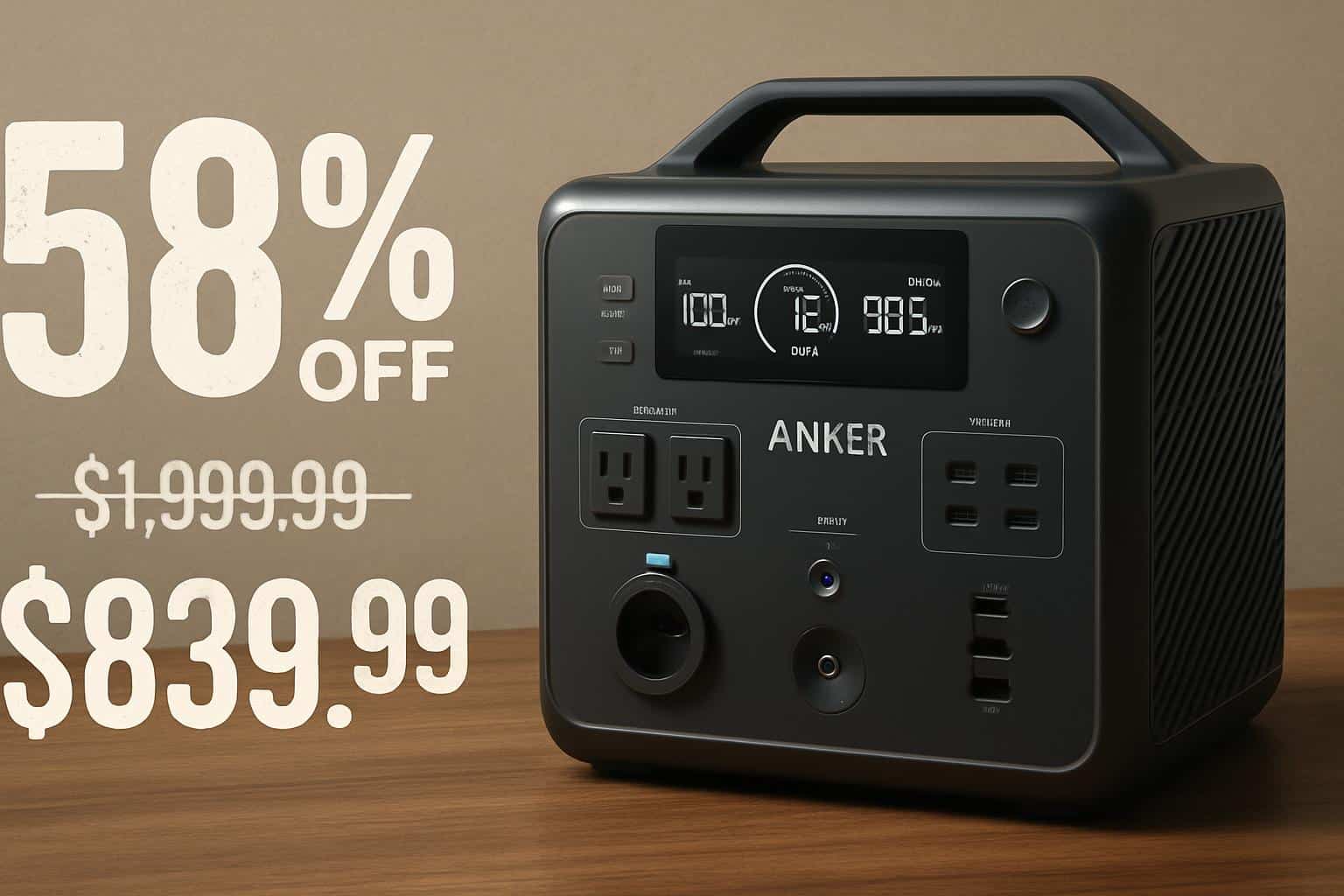 Anker Solix F2000 portable power station with 58% off label, record-low discount