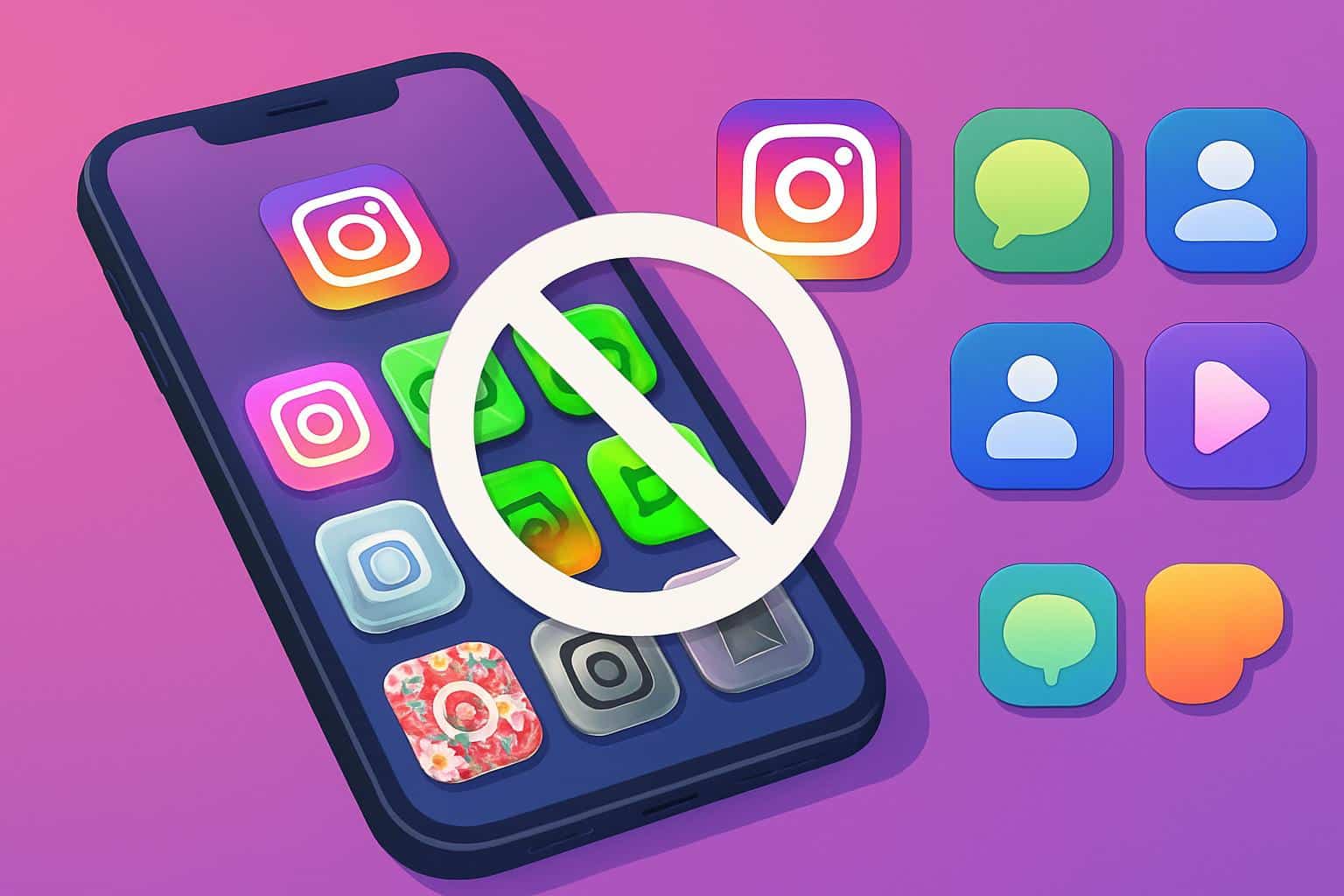 Instagram custom app icons on phone screen gated by teen-only lock badge