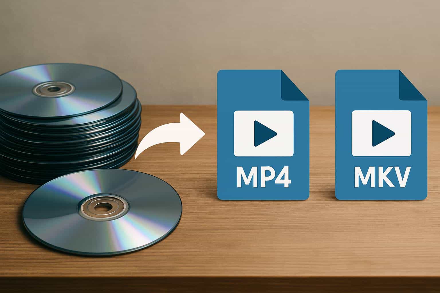 DVD ripping software interface showing MP4 and MKV lossless conversion