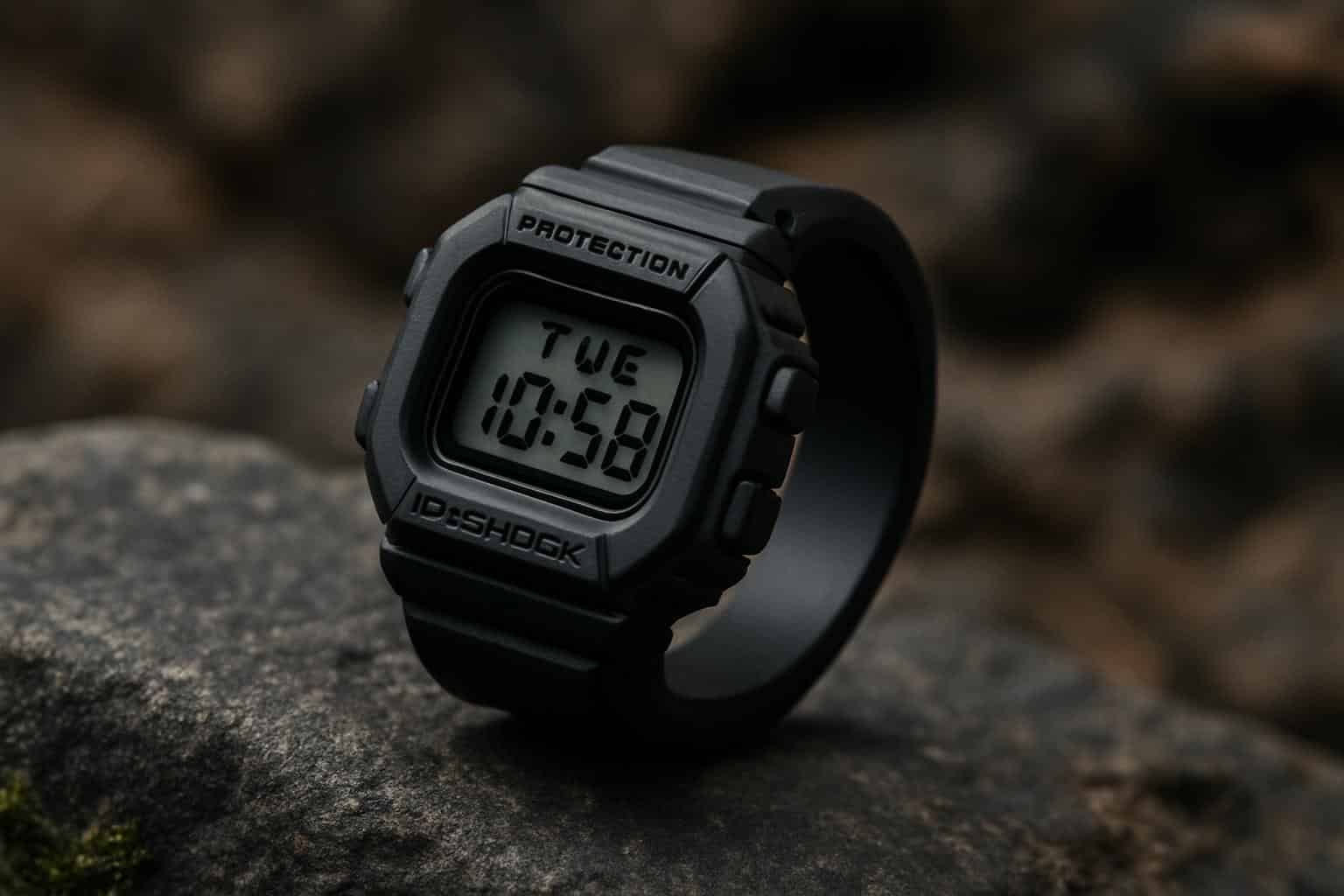 Casio G-Shock Nano rugged finger-worn ring watch concept illustration