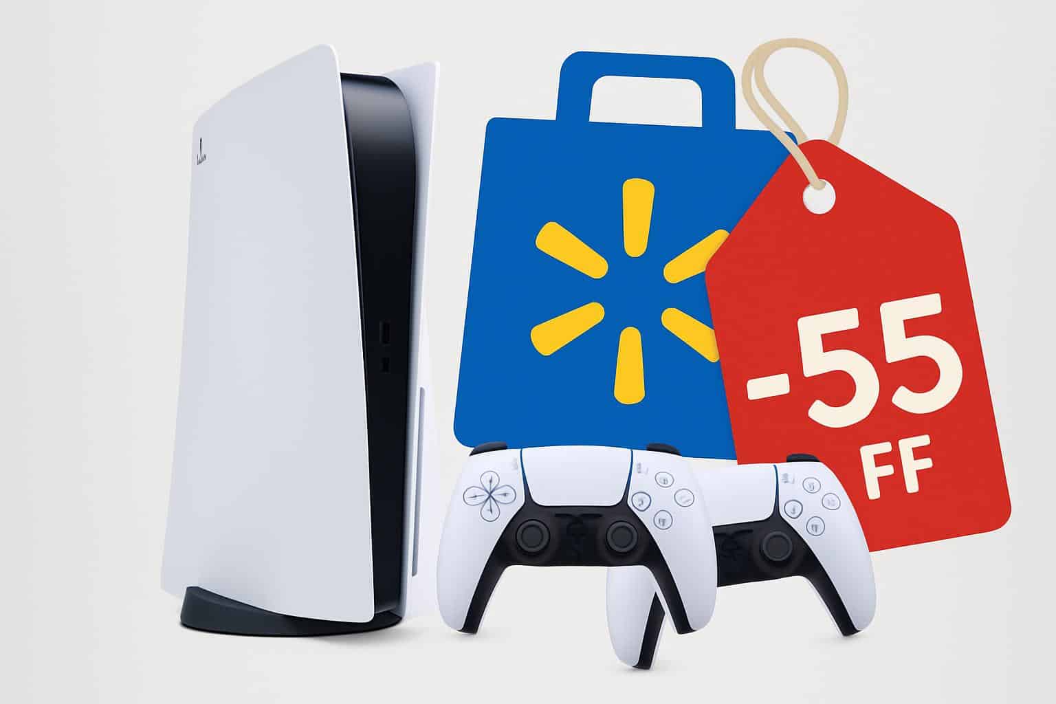 Walmart PS5 Slim console bundle with two DualSense controllers,  discount