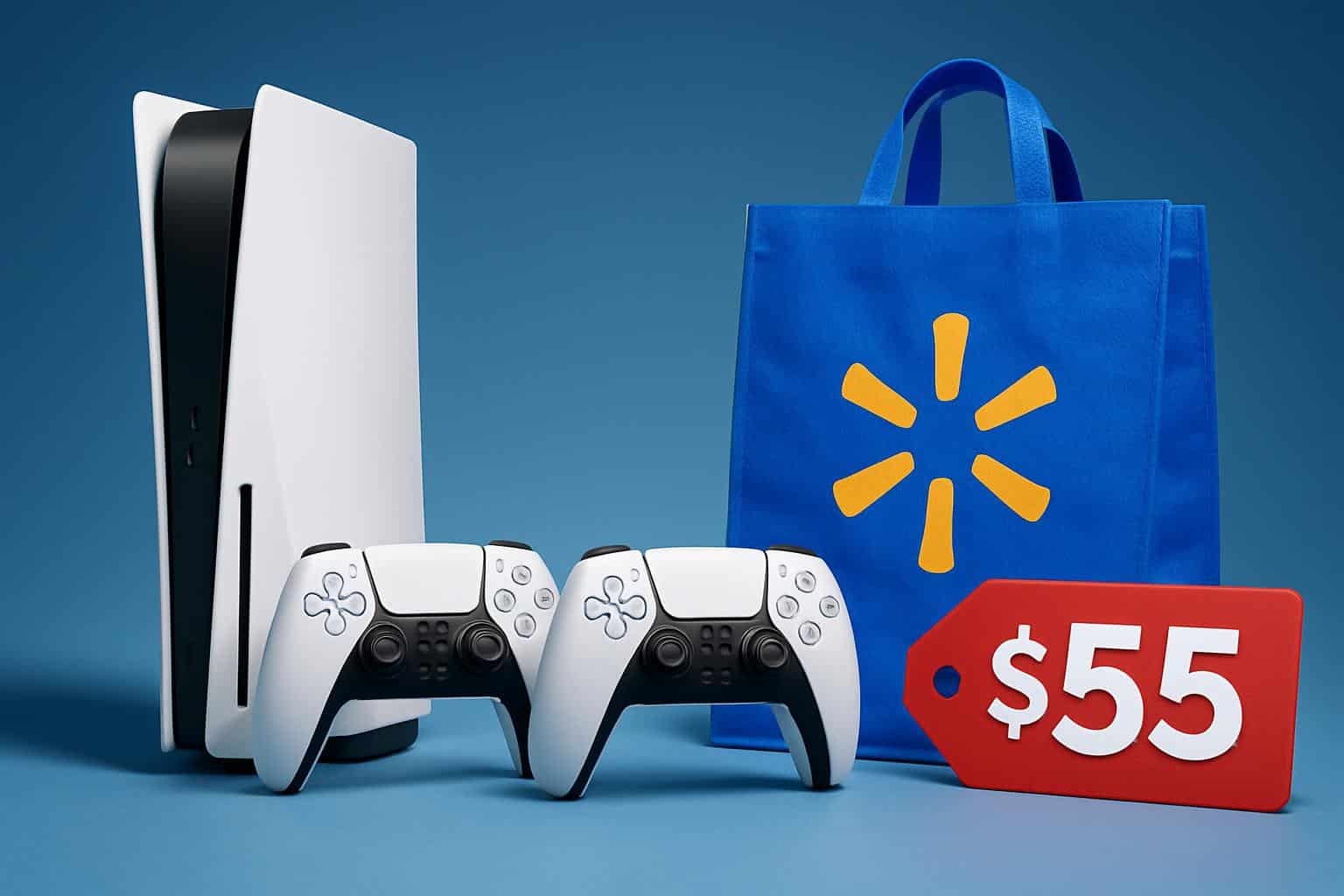 Walmart PS5 Slim bundle with two DualSense controllers,  off deal