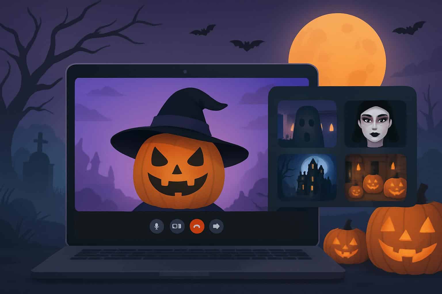 Google Meet new Halloween effects with spooky backgrounds and filters