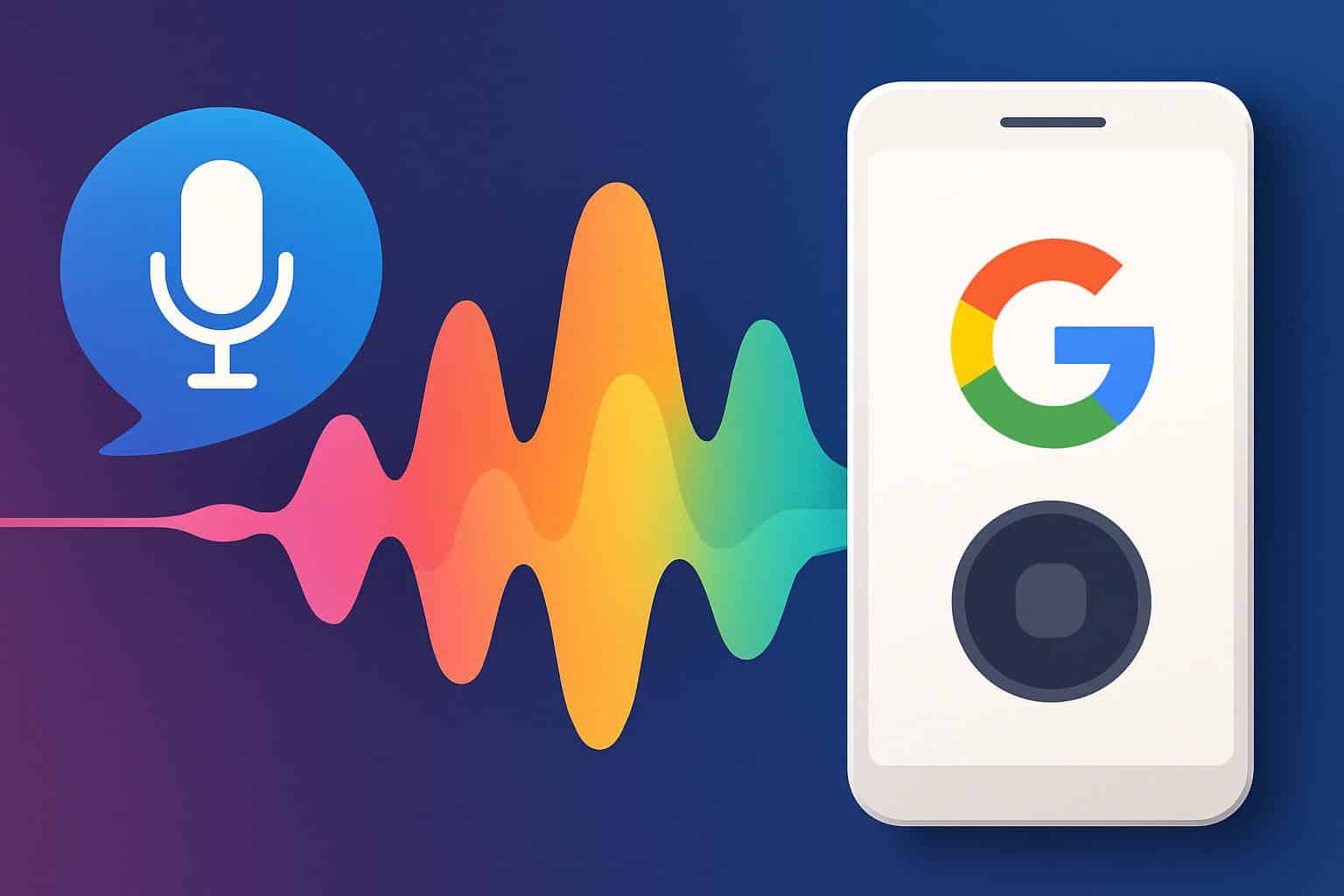Google Gemini AI keeps listening after speech ends, with waveform and microphone icons