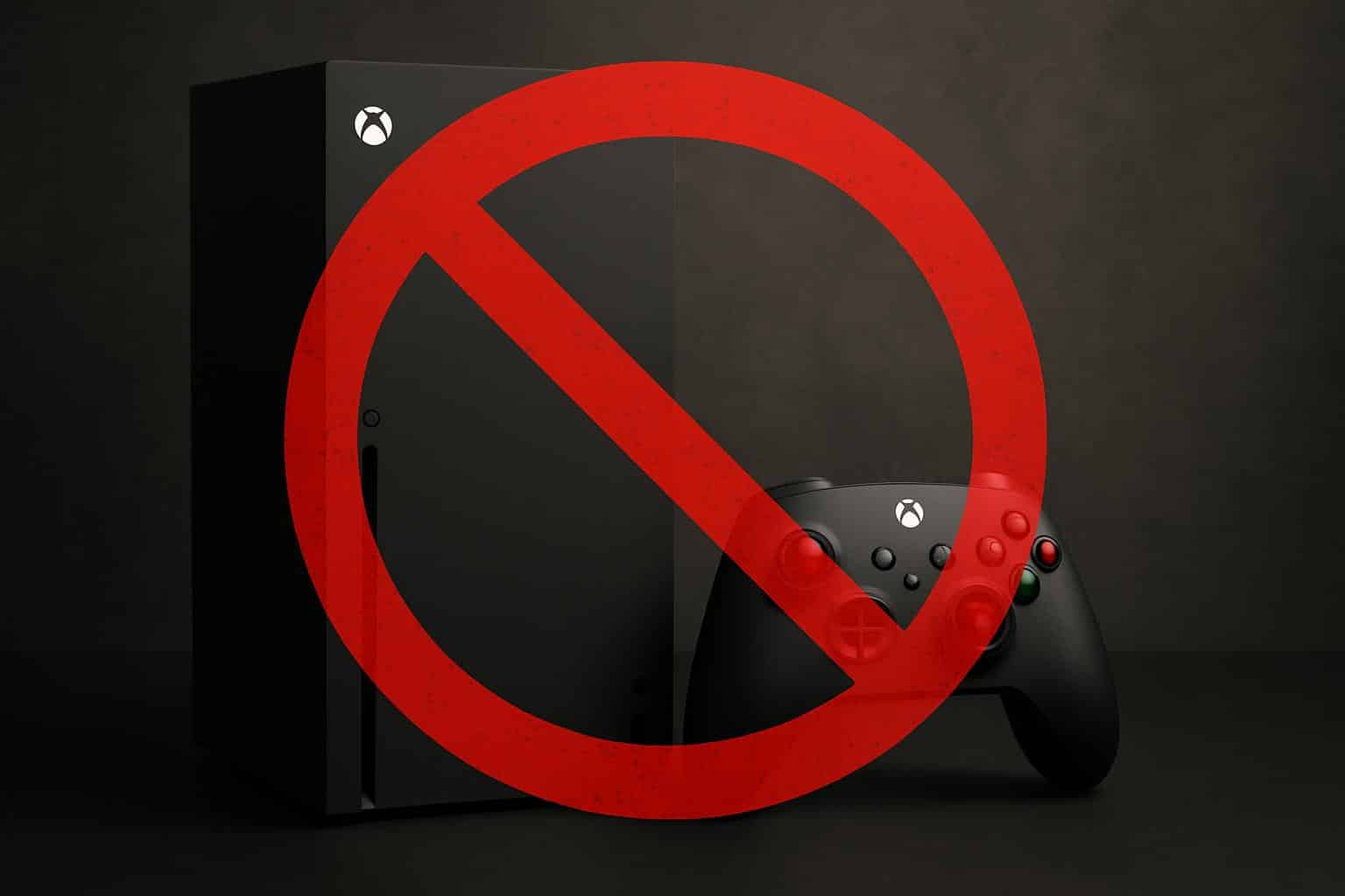Xbox logo and console with statement that console exclusives are outdated