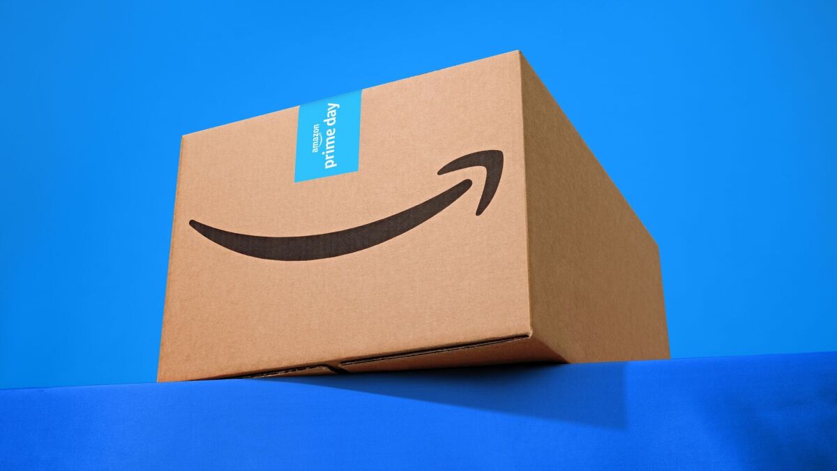 Amazon deal showcasing product discounts and savings with price tags and shopping cart graphics