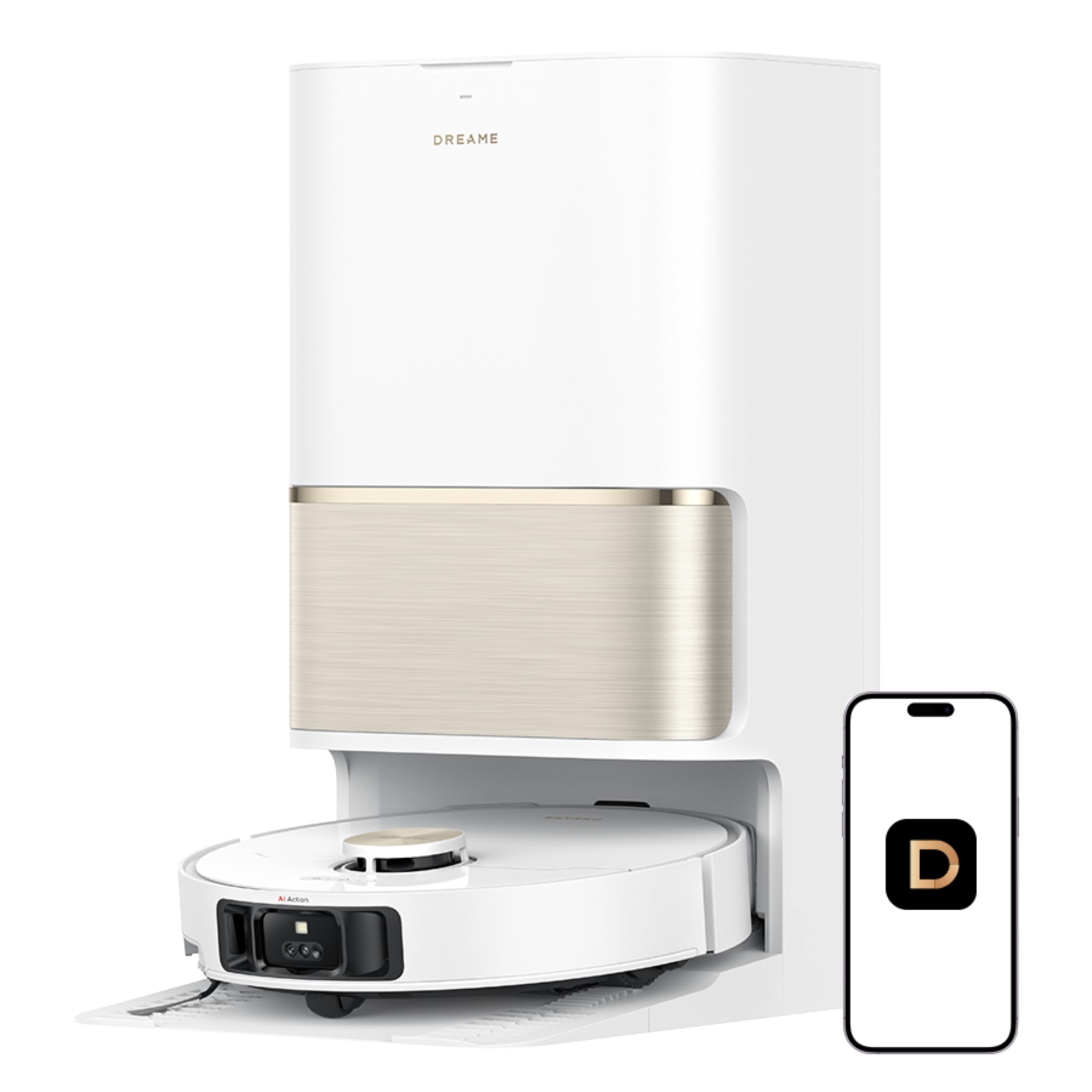 High-end robot vacuum and mop displayed in modern living room highlighting premium features