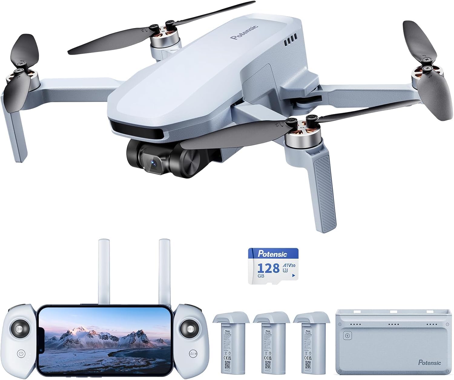 Lightweight sub-250g beginner drone with compact frame, foldable arms, and easy controls