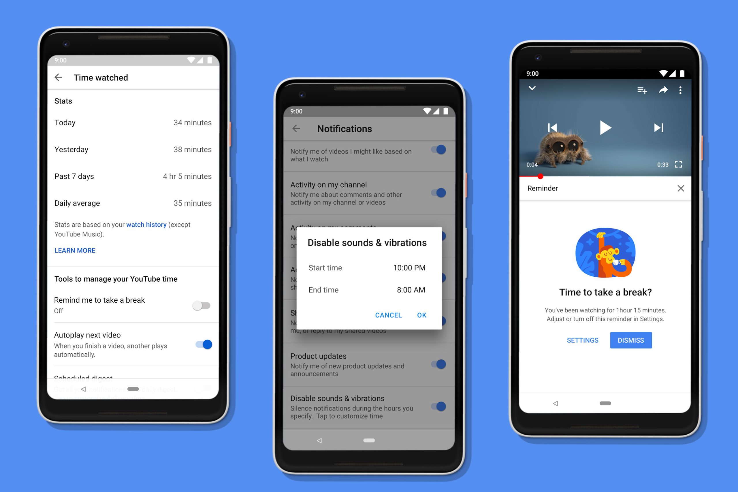 YouTube Shorts Daily Timer settings inside YouTube with screen time limit controls