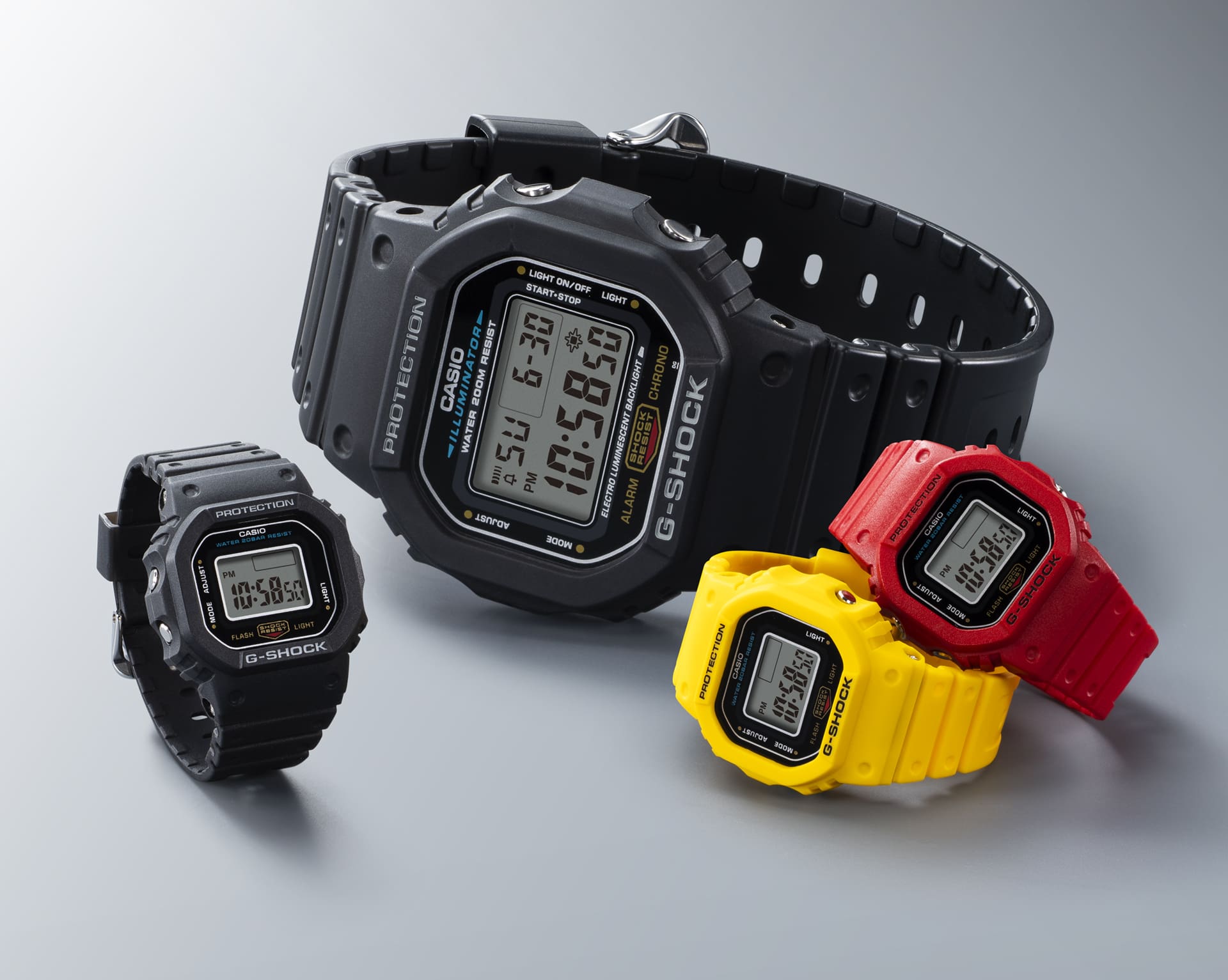 Close-up of a mini G-Shock watch showcasing its durable, rugged design for everyday wear