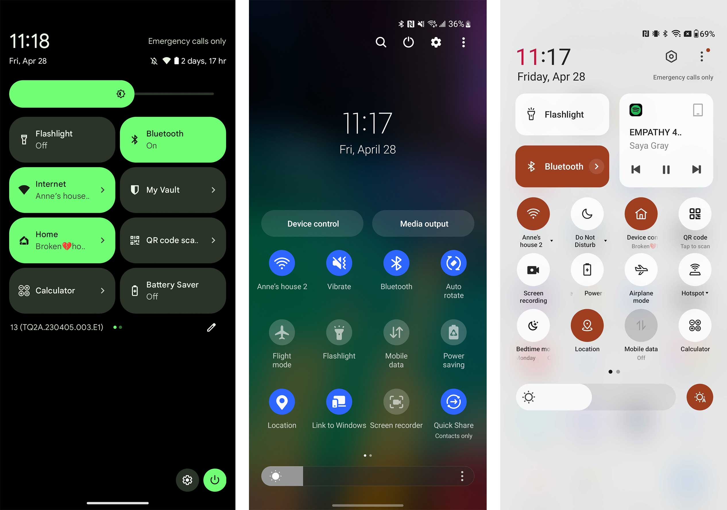 Subtle UI changes to smartphone flashlight control icon and slider