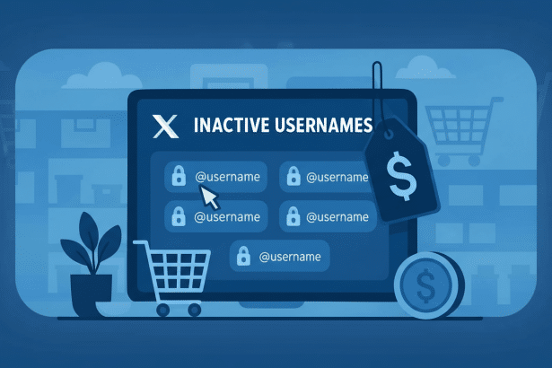 An illustration depicting inactive social media usernames, available for purchase or acquisition . T
