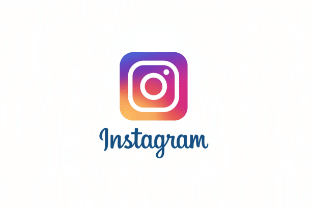 s an image of the Instagram logo with its signature gradient camera icon and the Instagram text i