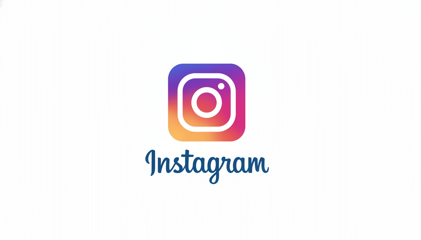 Instagram icon and text on a white background. Filename: instagram logo 1 69. png