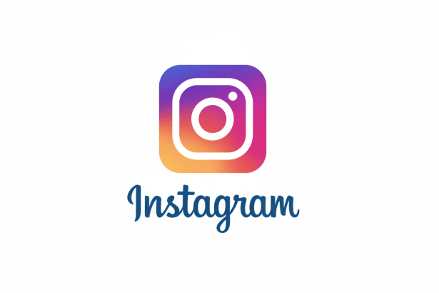 This is a 16: 9 aspect ratio image of the Instagram logo and word mark on a white background. Filena