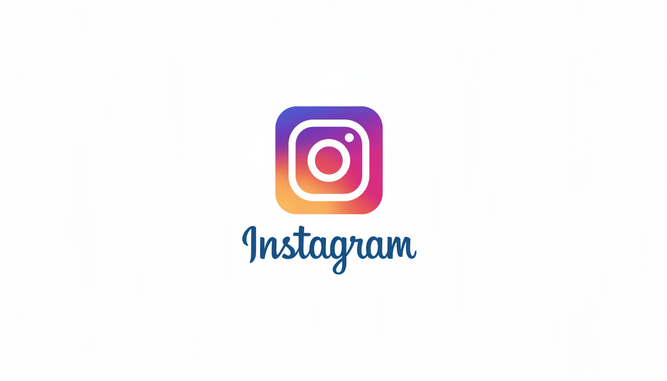 The Instagram logo and word mark on a white background, professionally resized to a 16:9 aspect ratio.