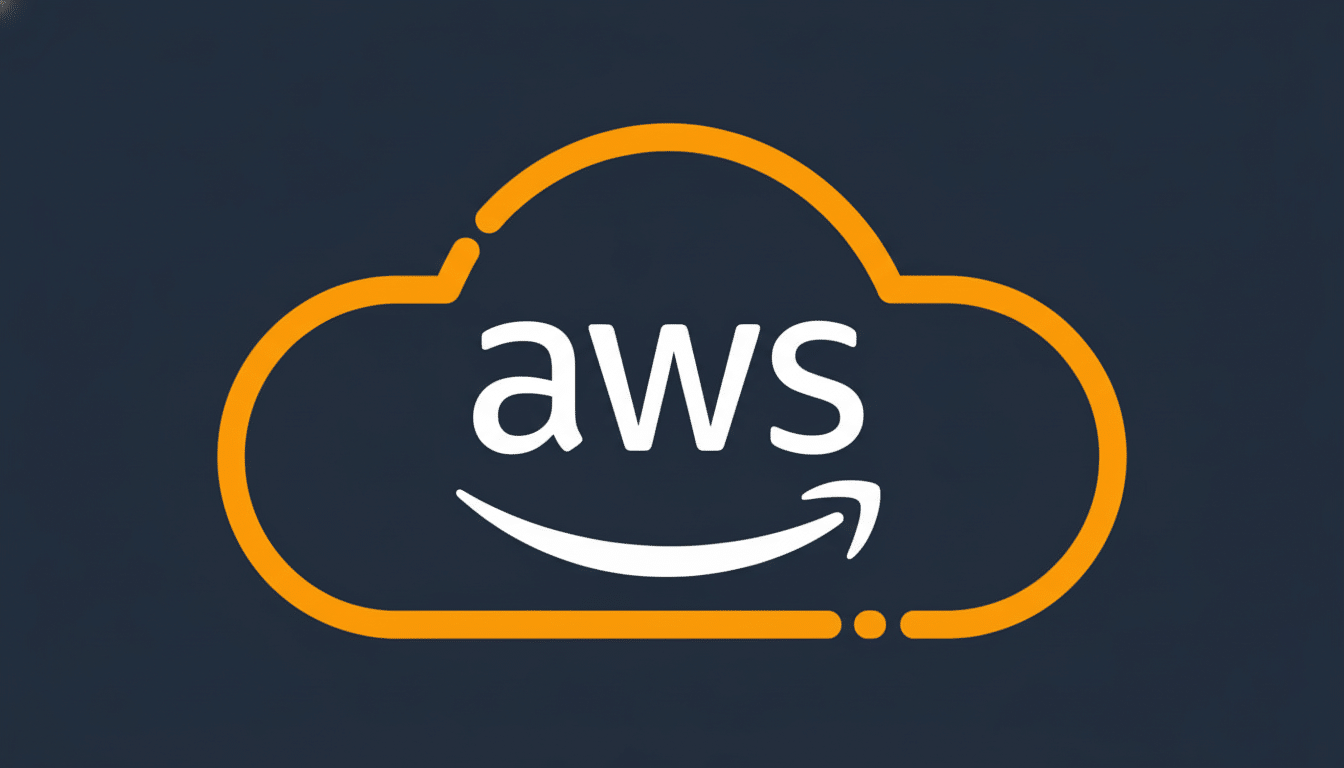 alt  text: The Amazon Web Services ( AWS) logo, featuring  aws in white text with the Amazon smil