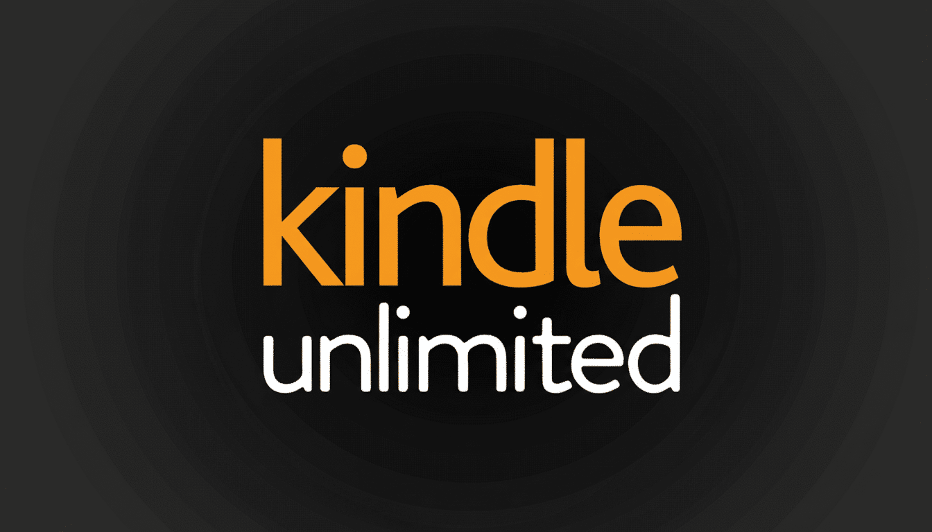 Kind le Unlimited logo against a black background. Filename: kindle unlimited logo.png