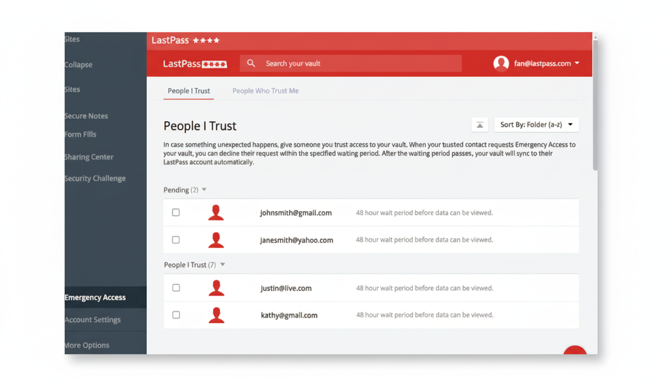 LastPass logo with phishing hook highlighting legacy recovery scam