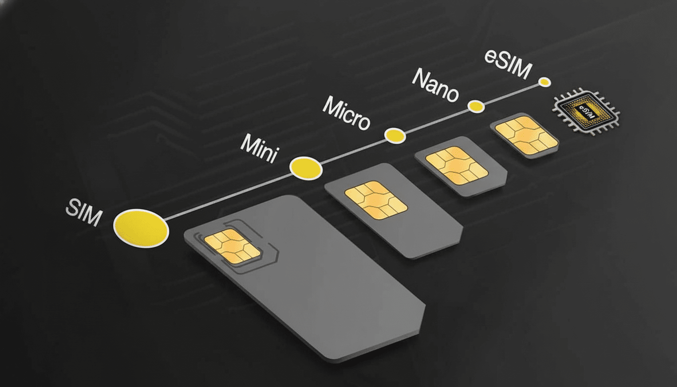 eSIM on smartphone with cell towers, showing larger cellular network cells