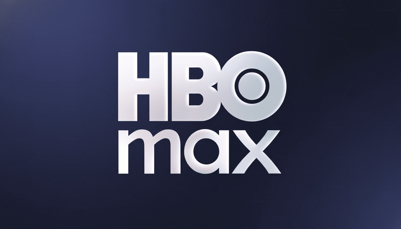 The HBO Max logo, featuring the word  HBO in large white 3D letters above max in smaller white 3D letters, presented on a dark blue background with a subtle hexagonal pattern.