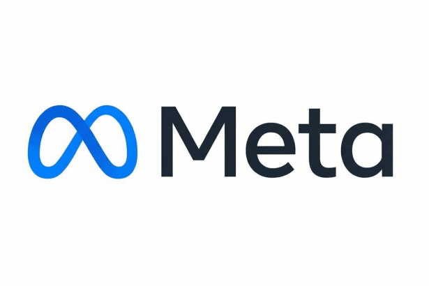 The Meta logo, featuring a blue infinity symbol followed by the word Meta in dark gray, on a clean white background.