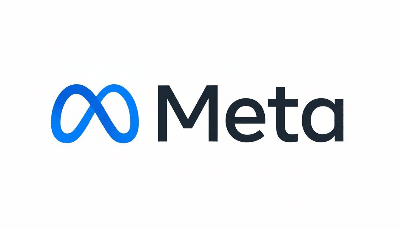 The Meta logo, featuring a blue infinity symbol followed by the word Meta in dark gray, on a clean white background.