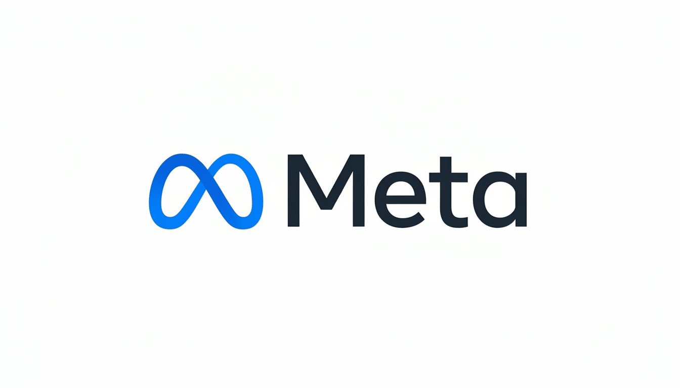 The Meta logo, featuring a blue infinity loop symbol next to the word Meta in black text, presented on a clean white background.