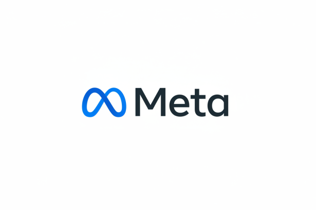 The Meta logo, featuring a blue infinity symbol next to the word Meta in dark gray, on a clean white background.