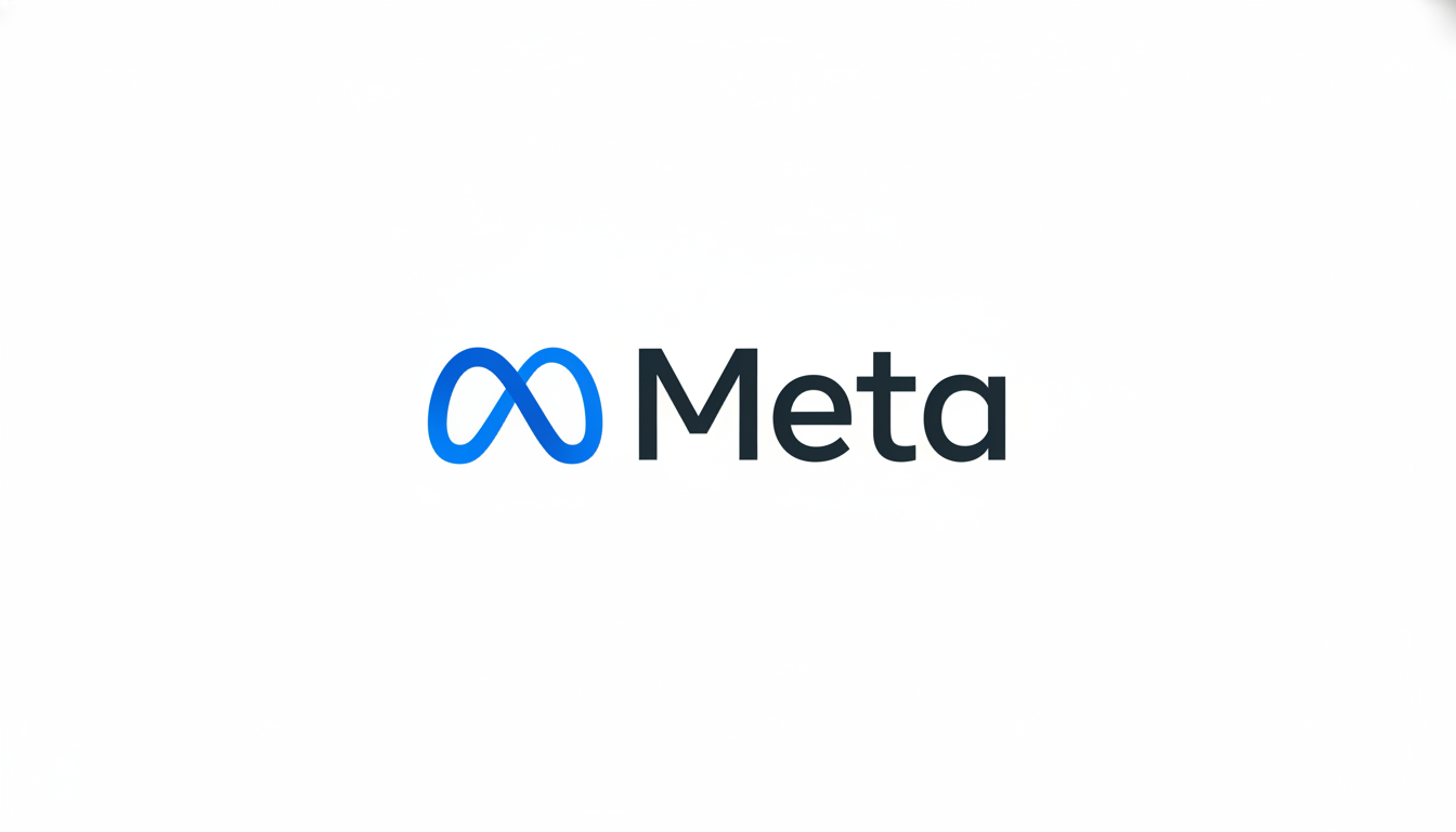 The Meta logo, featuring a blue infinity symbol next to the word Meta in dark gray, on a clean white background.