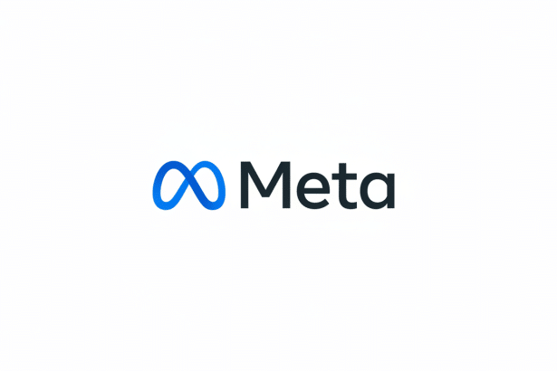 alt text: Meta logo in blue and black on a white background, resized to a 16: 9 aspect ratio. Filen