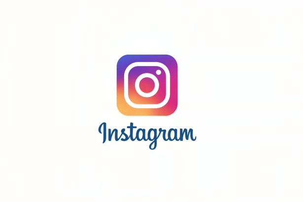 The Instagram logo and word mark on a white background, resized to a 16: 9 aspect ratio. The logo features a gradient- colored square with a rounded camera icon inside, and the word Instagram is written below it in a script font.