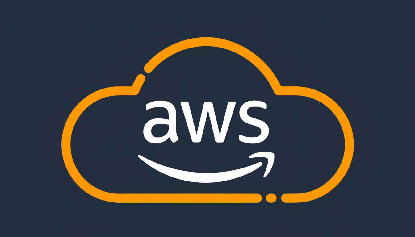 AWS logo with a cloud outline and the Amazon smile, resized to 1 6:9 aspect ratio, maintaining the o