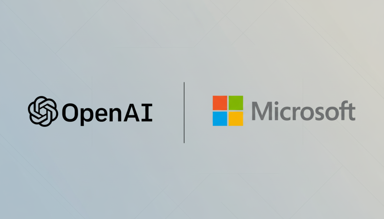 Microsoft and OpenAI logos reflect reshaped partnership under new agreement