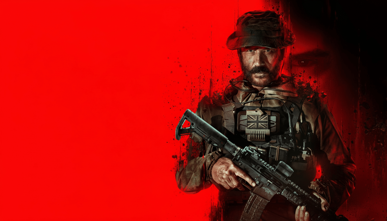 A man in military attire and a bo onie hat holding a rifle, set against a red background with dark accents and faint facial features. Filename : military manrifle redbackground .png