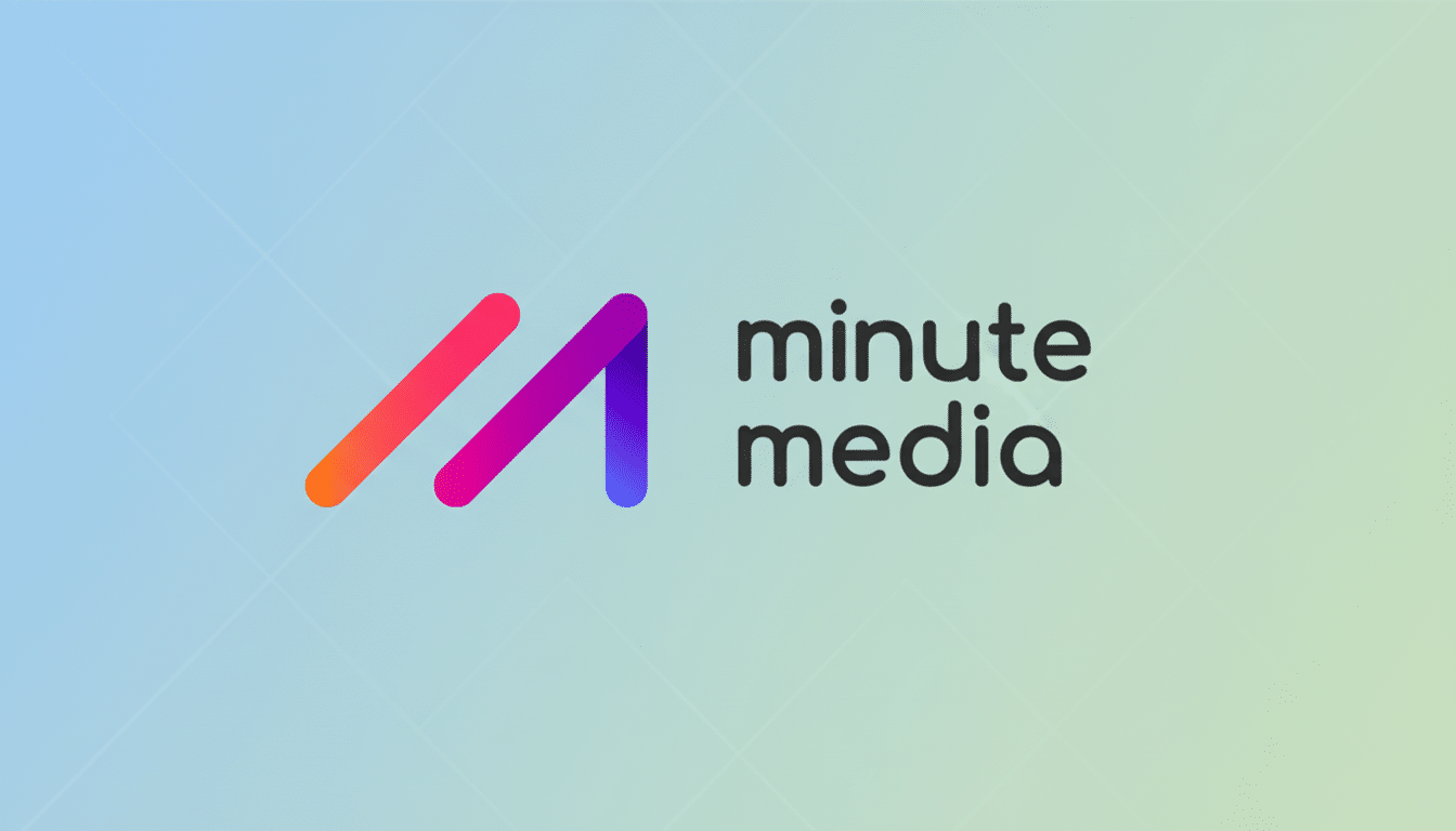 The Minute Media logo, featuring a stylized M with a gradient from orange to pink and then to purple, alongside the words minute media in dark grey te
