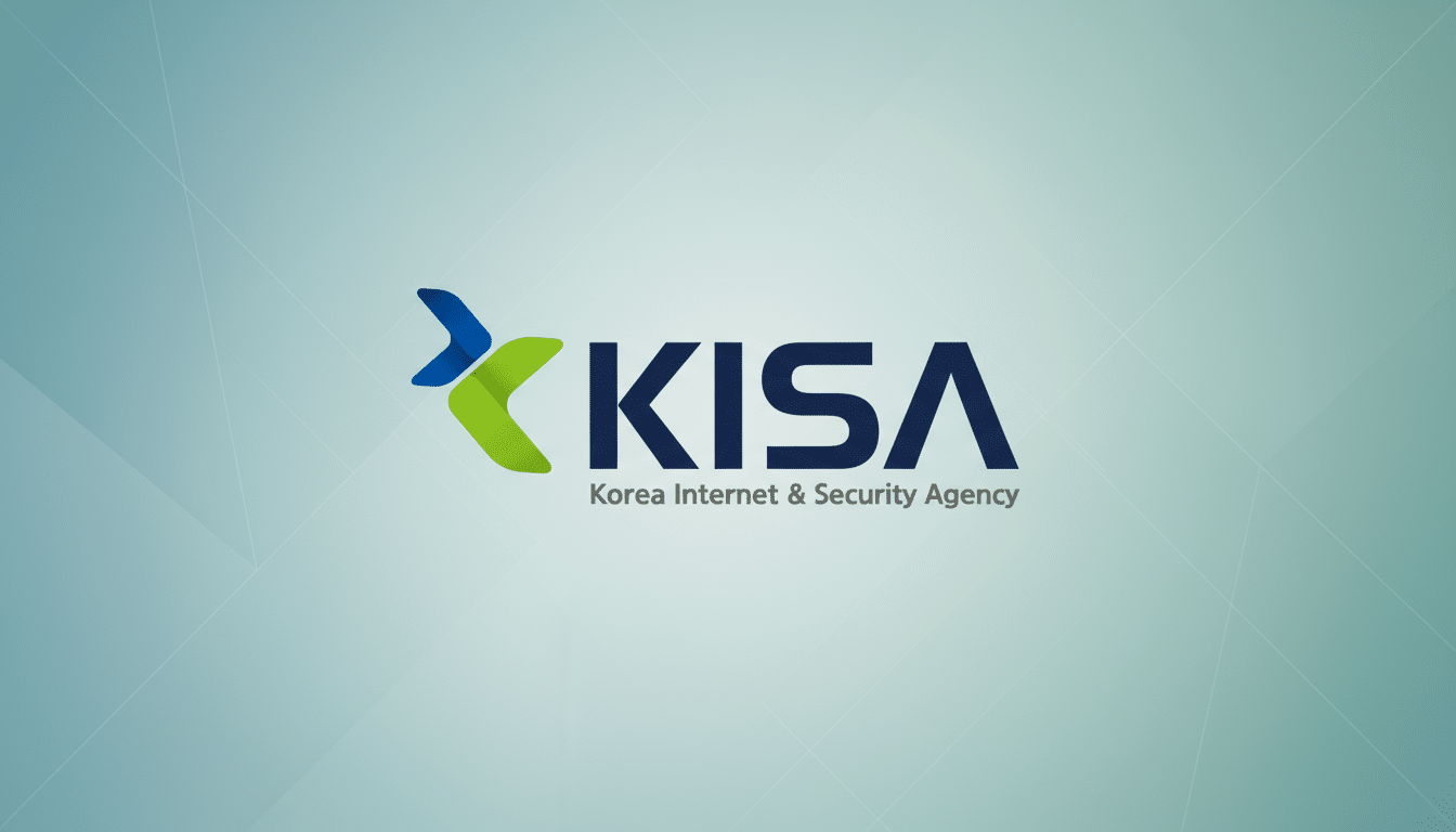 The K ISA ( Korea Internet & Security Agency) logo on a professional light blue background with a subtle geometric pattern.