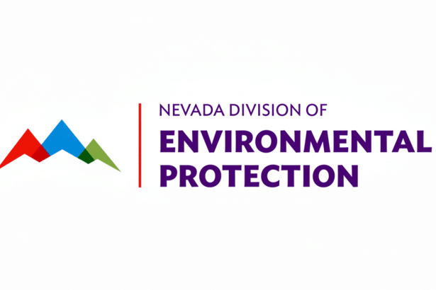 The logo for the Nevada Division of Environmental Protection, featuring a stylized red , blue, and green mountain icon next to a red vertical line, and the text NE VADA DIVISION OF ENVIRONMENTAL PROTECTION in purple. Filename : nevada divisionof environmentalprotection logo.png