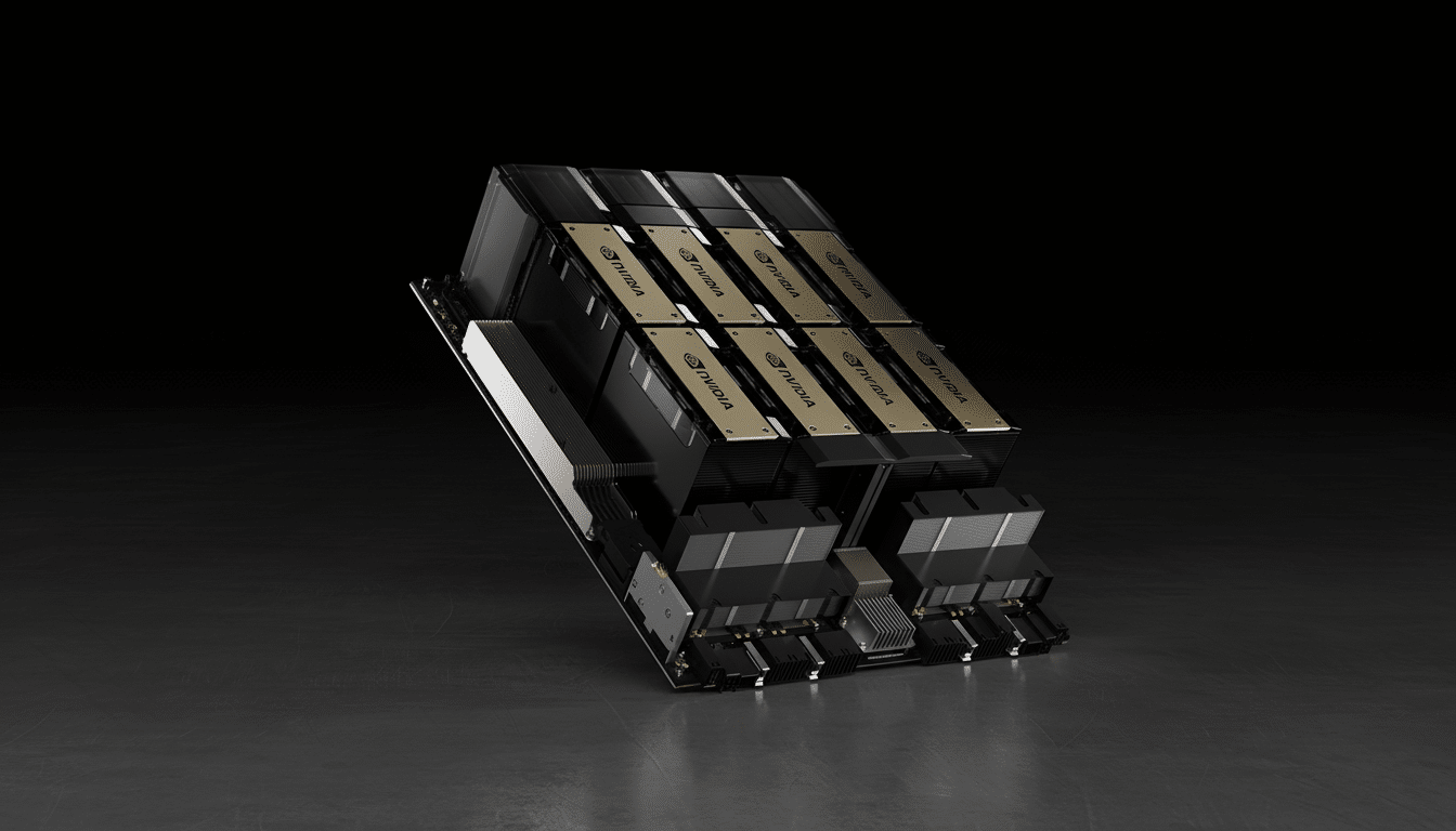 An NVIDIA GPU server rack unit