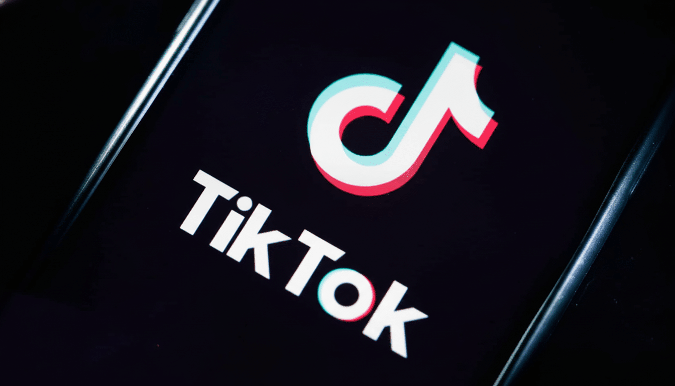 The TikTok logo displayed on a smartphone screen.