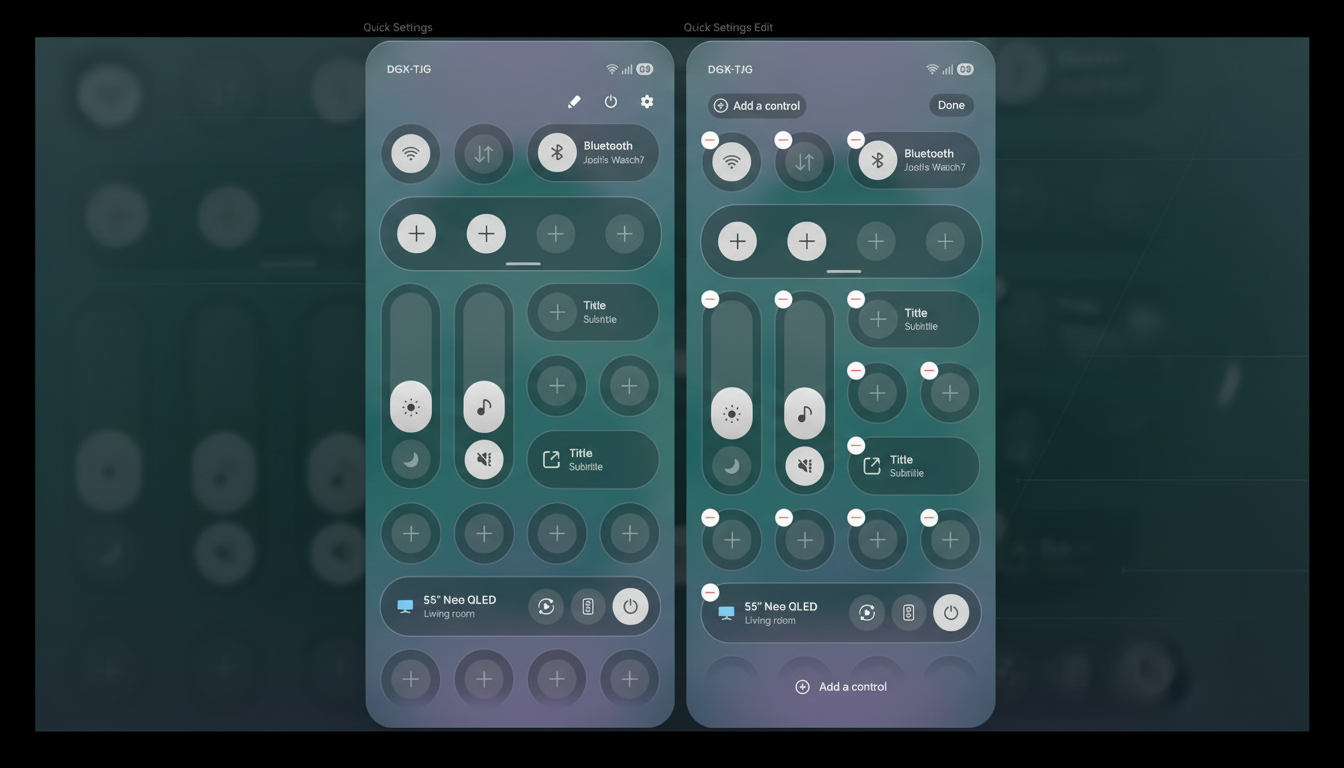 Samsung Galaxy phone showing leaked One UI 8.5 Quick Settings redesign