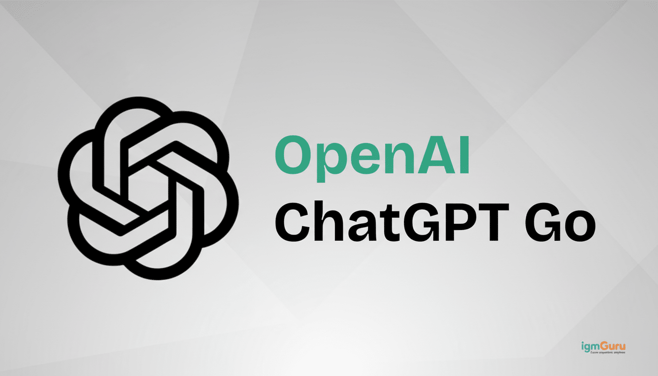 OpenAI ChatGPT Go logo with a subtle gradient background in a 16:9 aspect ratio.