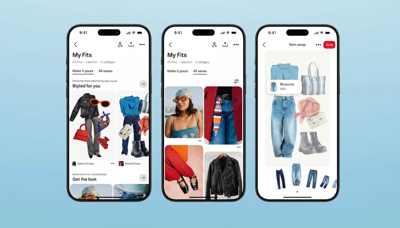 Pinterest app showing AI-personalized boards with tailored pin recommendations