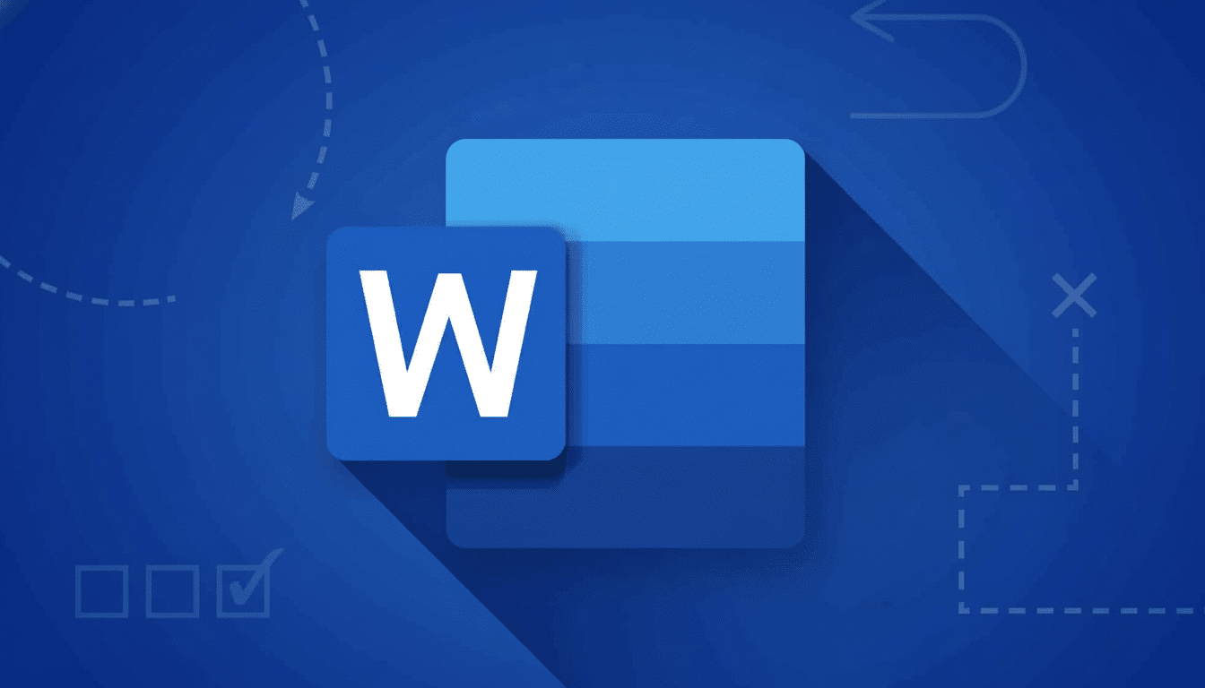 A professional , enhanced image of the Microsoft Word icon on a blue background, resized to a 16: 9 aspect ratio.