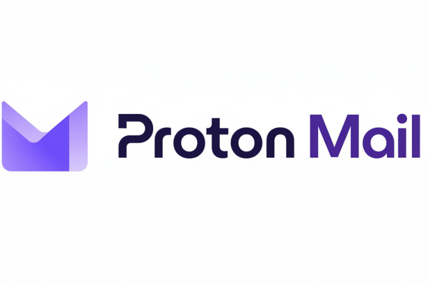 Proton Mail logo with a purple stylized M envelope icon and Proton Mail text in dark gray on a white background, resized to a 16: 9 aspect ratio.