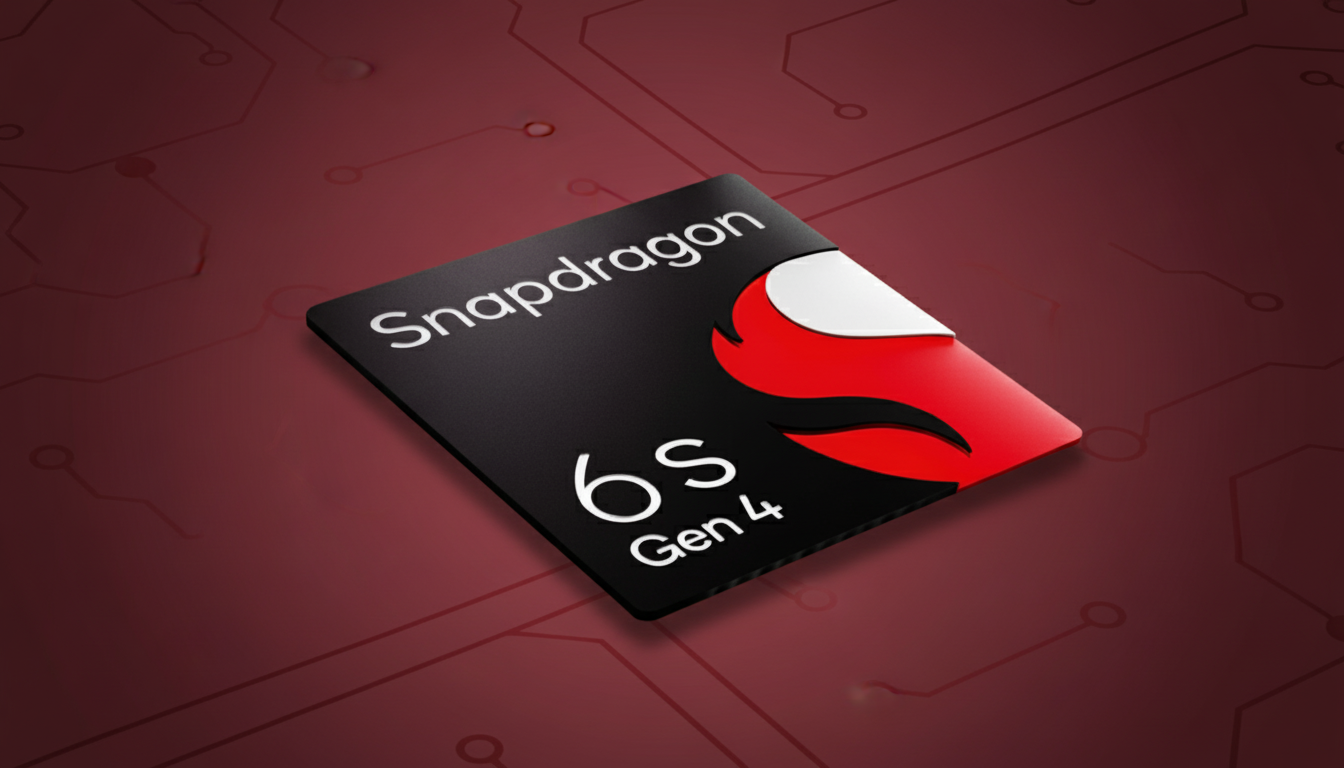Qualcomm Snapdragon 6s Gen 4 mobile chipset and logo on circuit board